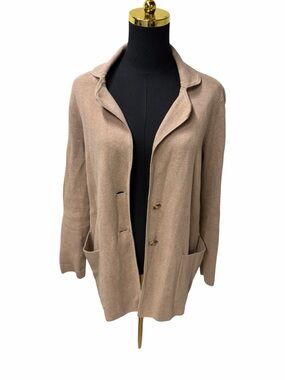 J. Crew Tan Open Front Knit Cardigan Lightweight Layering Sweater XS